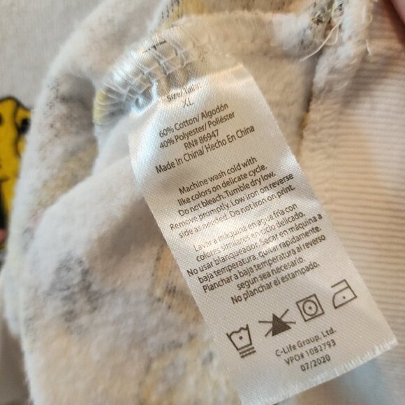 Nickelodeon XL Sponge Bob White Cropped Oversize Hoodie Sweatshirt JUNIORS - Picture 5 of 6